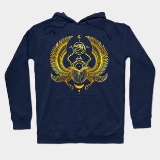 Gold Sacred Scarab. Egyptian Beetle Hoodie